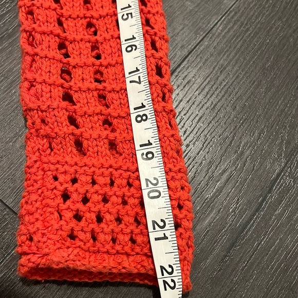 Free People Open Knit Crochet Mockneck Sweater Orange Size Small - Picture 9 of 12